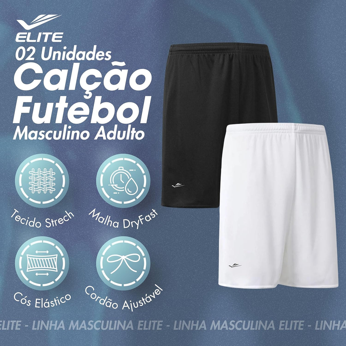 Kit 2 Short Calção Futebol Academia Bermuda Masculino Adulto